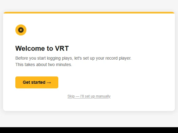 Setup wizard welcome screen